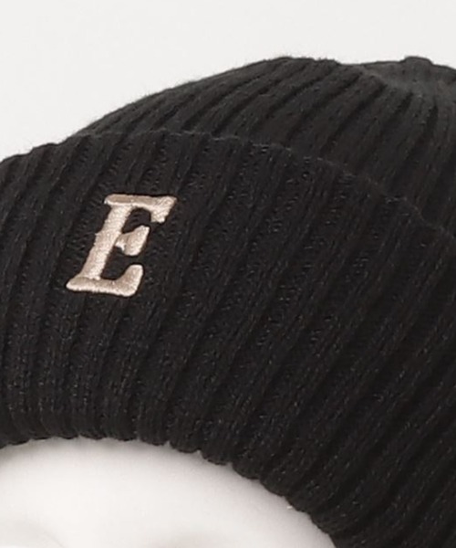 EDWIN（エドウィン）の「EDWIN ロゴ刺繍リブニットワッチ（ニットキャップ/ビーニー・メンズ・ブラック/グレー/ベージュ・フリー）」の4枚目の写真