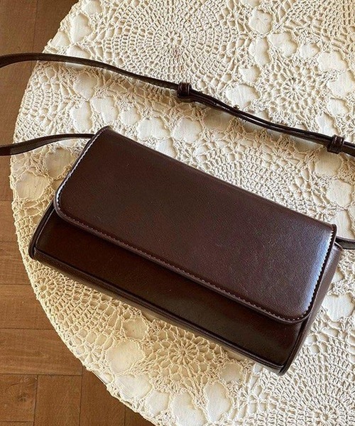 HEILIS（ヘイリス）の「ワンハンドルスクエアフラップショルダーバッグ / スクエアバッグ ハンドバッグ 斜め掛け 韓国 シティガール ノームコア（ハンドバッグ・レディース・ブラック/イエロー系その他/ブラウン・FREE）」の19枚目の写真
