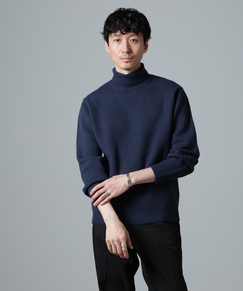 NANO universe(ナノユニバース)の「PBTストレッチタートルニット(ニット/セーター・メンズ・ネイビー/ブラック/グレー・S/M/L)」の22枚目の写真