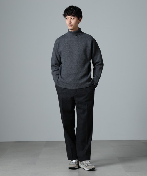 NANO universe(ナノユニバース)の「PBTストレッチタートルニット(ニット/セーター・メンズ・ネイビー/ブラック/グレー・S/M/L)」の18枚目の写真