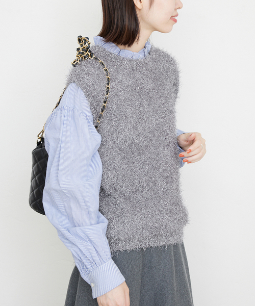SLOBE IENA（スローブイエナ）の「ラメフェザーニットベスト