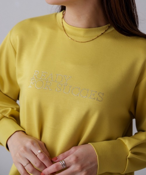 Bou Jeloud(ブージュルード)の「パウンドストレッチビジューロゴプルオーバー(Tシャツ/カットソー・レディース・グレイッシュベージュ/ブラック/ブルーグリーン/イエロー・FREE)」の15枚目の写真