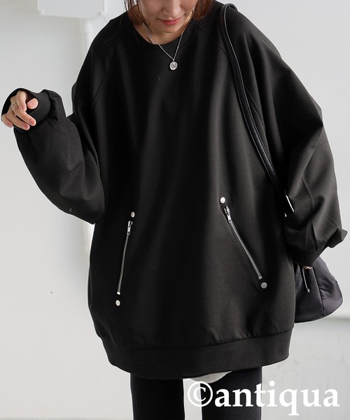 antiqua（アンティカ）の「ジップポンチプルオーバー（その他トップス・レディース・ブラック・ONESIZE）」の3枚目の写真