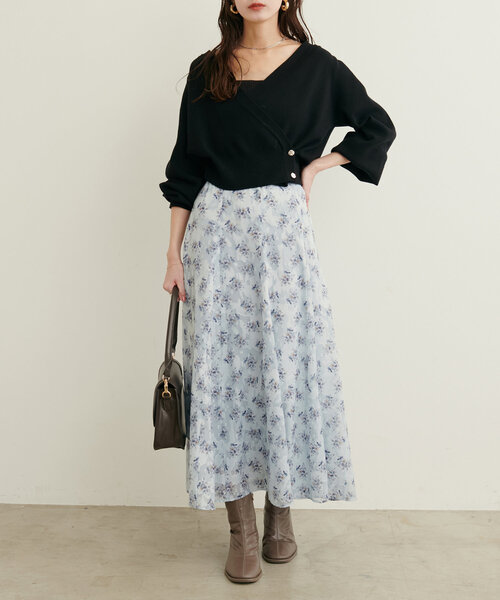 natural couture(ナチュラルクチュール)の「オパール×花柄三角マチスカート(スカート・レディース・その他3/その他2/その他1・FREE)」の14枚目の写真
