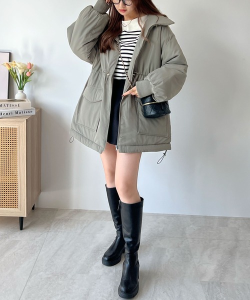 Futier land(フューティアランド)の「ウエストドロストパッファー/フェイクダウン(その他アウター・レディース・カーキ/アイボリー/ブラック・MEDIUM)」の15枚目の写真