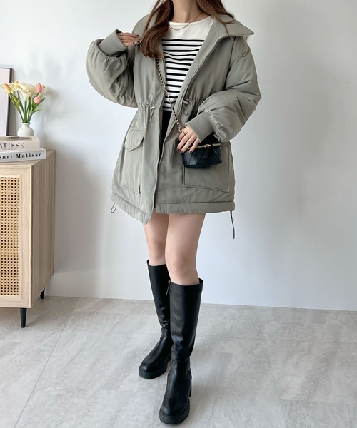 Futier land(フューティアランド)の「ウエストドロストパッファー/フェイクダウン(その他アウター・レディース・カーキ/アイボリー/ブラック・MEDIUM)」の16枚目の写真