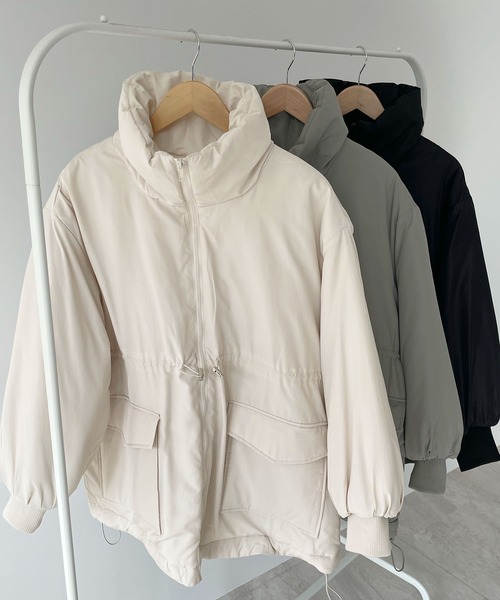 Futier land(フューティアランド)の「ウエストドロストパッファー/フェイクダウン(その他アウター・レディース・カーキ/アイボリー/ブラック・MEDIUM)」の18枚目の写真