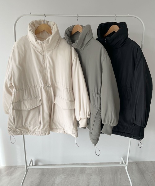 Futier land(フューティアランド)の「ウエストドロストパッファー/フェイクダウン(その他アウター・レディース・カーキ/アイボリー/ブラック・MEDIUM)」の20枚目の写真