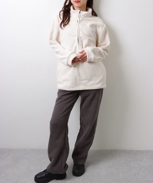 セール】オーバーサイズ フリース ハーフジップ プルオーバー トップス