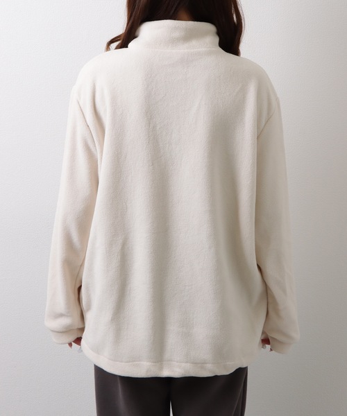 セール】オーバーサイズ フリース ハーフジップ プルオーバー トップス