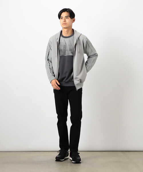 COMME CA ISM（コムサイズム）の「ダンボールニット×ニット コンビジップパーカー（パーカー・メンズ・グレー/ブラック/ホワイト/ブルー・LARGE/MEDIUM）」の7枚目の写真