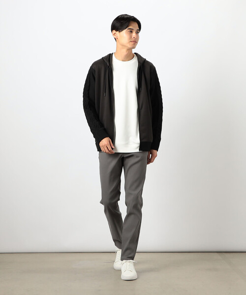 COMME CA ISM（コムサイズム）の「ダンボールニット×ニット コンビジップパーカー（パーカー・メンズ・グレー/ブラック/ホワイト/ブルー・LARGE/MEDIUM）」の11枚目の写真