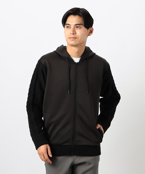 COMME CA ISM（コムサイズム）の「ダンボールニット×ニット コンビジップパーカー（パーカー・メンズ・グレー/ブラック/ホワイト/ブルー・LARGE/MEDIUM）」の12枚目の写真