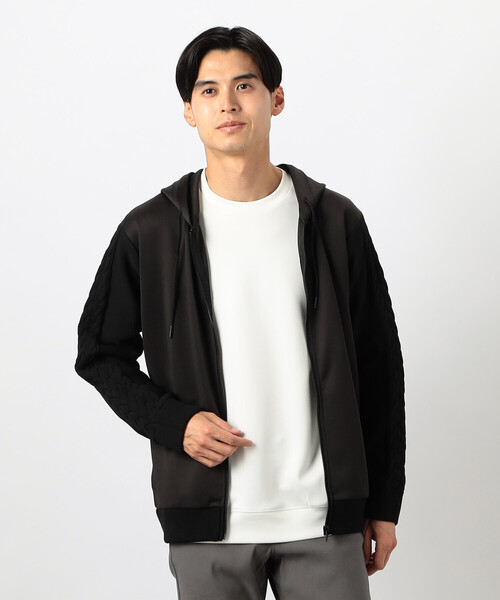 COMME CA ISM（コムサイズム）の「ダンボールニット×ニット コンビジップパーカー（パーカー・メンズ・グレー/ブラック/ホワイト/ブルー・LARGE/MEDIUM）」の14枚目の写真