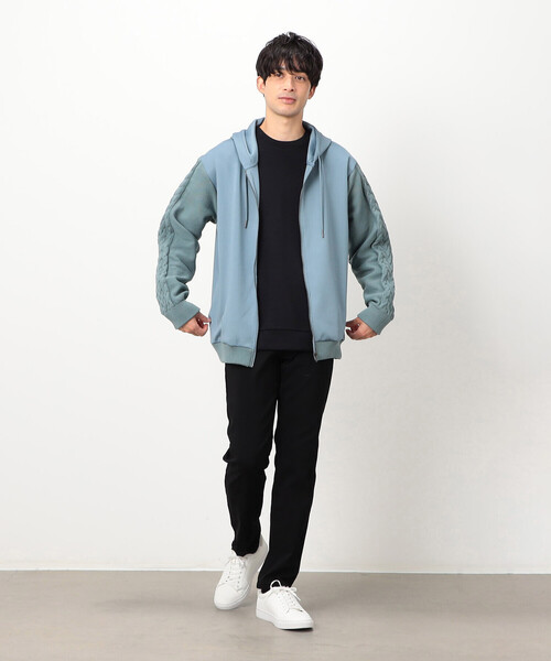 COMME CA ISM（コムサイズム）の「ダンボールニット×ニット コンビジップパーカー（パーカー・メンズ・グレー/ブラック/ホワイト/ブルー・LARGE/MEDIUM）」の15枚目の写真