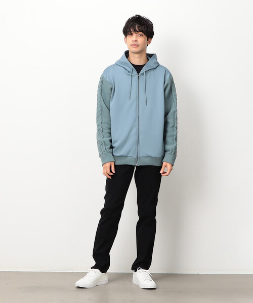 COMME CA ISM（コムサイズム）の「ダンボールニット×ニット コンビジップパーカー（パーカー・メンズ・グレー/ブラック/ホワイト/ブルー・LARGE/MEDIUM）」の16枚目の写真