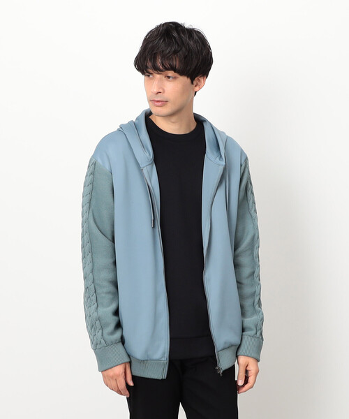 COMME CA ISM（コムサイズム）の「ダンボールニット×ニット コンビジップパーカー（パーカー・メンズ・グレー/ブラック/ホワイト/ブルー・LARGE/MEDIUM）」の17枚目の写真