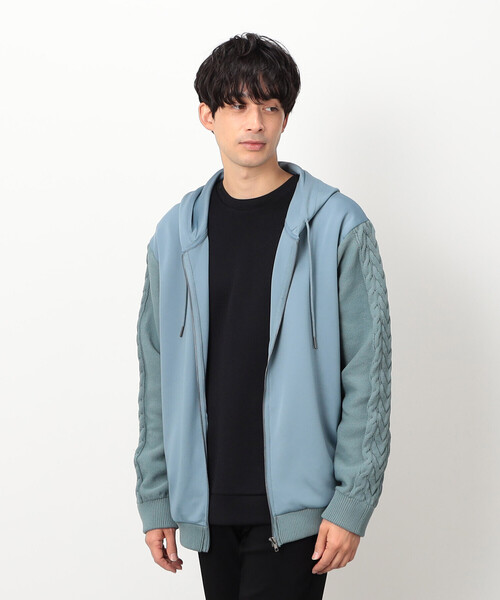 COMME CA ISM（コムサイズム）の「ダンボールニット×ニット コンビジップパーカー（パーカー・メンズ・グレー/ブラック/ホワイト/ブルー・LARGE/MEDIUM）」の18枚目の写真