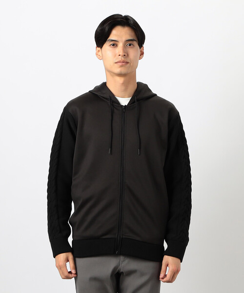 COMME CA ISM（コムサイズム）の「ダンボールニット×ニット コンビジップパーカー（パーカー・メンズ・グレー/ブラック/ホワイト/ブルー・LARGE/MEDIUM）」の19枚目の写真