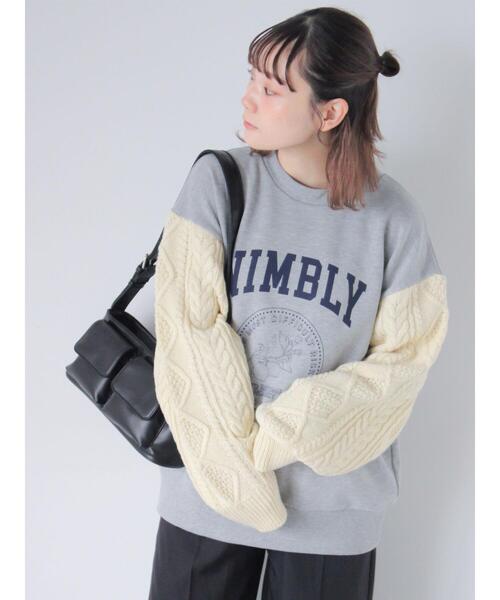 ehka sopo（エヘカソポ）の「リメイク風スウェット（Tシャツ/カットソー・レディース・ネイビー/グリーン/グレー・F）」の2枚目の写真