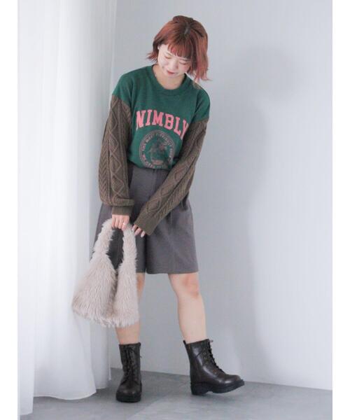 ehka sopo（エヘカソポ）の「リメイク風スウェット（Tシャツ/カットソー・レディース・ネイビー/グリーン/グレー・F）」の7枚目の写真