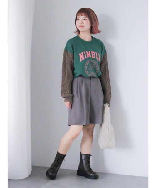 ehka sopo（エヘカソポ）の「リメイク風スウェット（Tシャツ/カットソー・レディース・ネイビー/グリーン/グレー・F）」の8枚目の写真