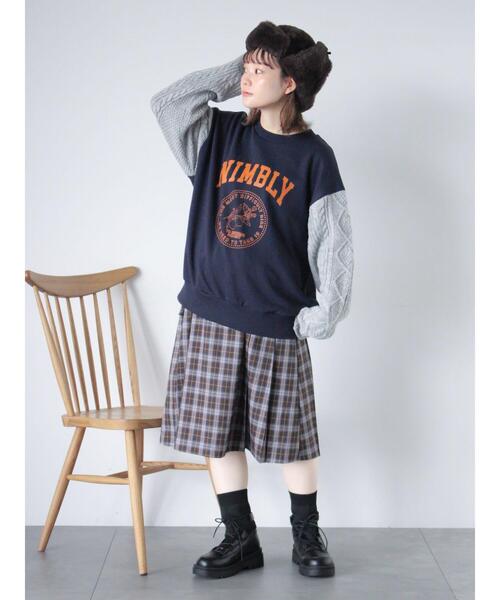 ehka sopo（エヘカソポ）の「リメイク風スウェット（Tシャツ/カットソー・レディース・ネイビー/グリーン/グレー・F）」の14枚目の写真