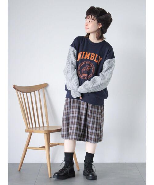 ehka sopo（エヘカソポ）の「リメイク風スウェット（Tシャツ/カットソー・レディース・ネイビー/グリーン/グレー・F）」の15枚目の写真