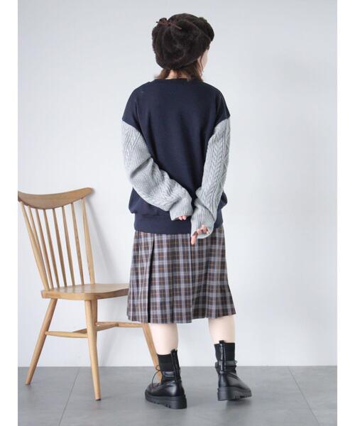 ehka sopo（エヘカソポ）の「リメイク風スウェット（Tシャツ/カットソー・レディース・ネイビー/グリーン/グレー・F）」の17枚目の写真