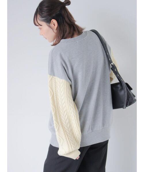 ehka sopo（エヘカソポ）の「リメイク風スウェット（Tシャツ/カットソー・レディース・ネイビー/グリーン/グレー・F）」の19枚目の写真