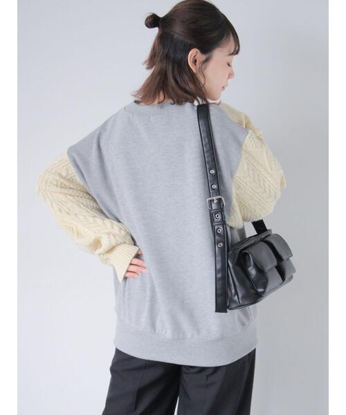 ehka sopo（エヘカソポ）の「リメイク風スウェット（Tシャツ/カットソー・レディース・ネイビー/グリーン/グレー・F）」の20枚目の写真