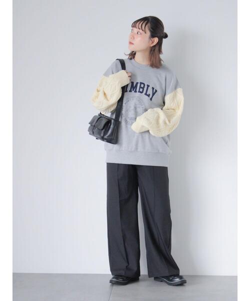 ehka sopo（エヘカソポ）の「リメイク風スウェット（Tシャツ/カットソー・レディース・ネイビー/グリーン/グレー・F）」の21枚目の写真