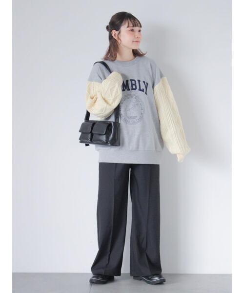 ehka sopo（エヘカソポ）の「リメイク風スウェット（Tシャツ/カットソー・レディース・ネイビー/グリーン/グレー・F）」の22枚目の写真