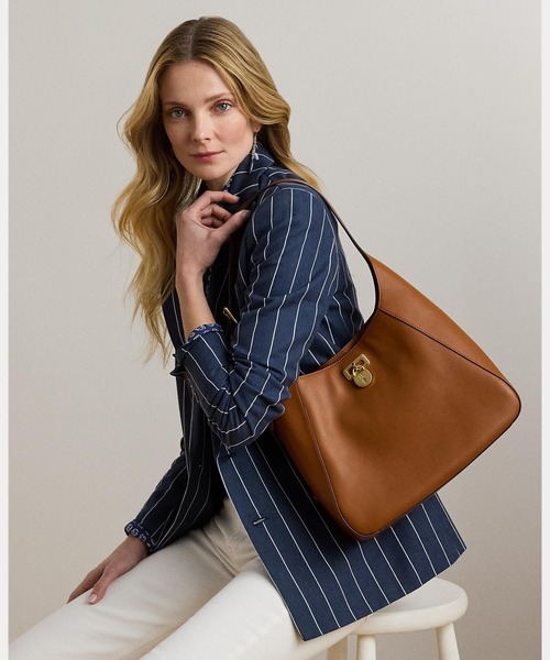 LAUREN RALPH LAUREN(ローレン ラルフ ローレン)の「レザー ラージ Tanner ショルダー バッグ(ショルダーバッグ・レディース・ブラウン・ONE)」の10枚目の写真