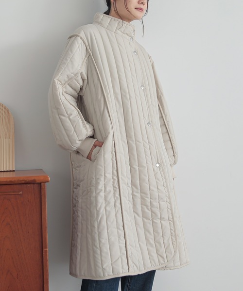 『キルティングスタンドコート』（ダウンジャケット/コート）｜n'OrLABEL（ノアールレーベル）