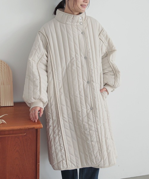 『キルティングスタンドコート』（ダウンジャケット/コート）｜n'OrLABEL（ノアールレーベル）