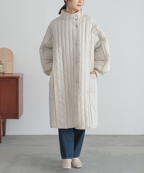 『キルティングスタンドコート』（ダウンジャケット/コート）｜n'OrLABEL（ノアールレーベル）
