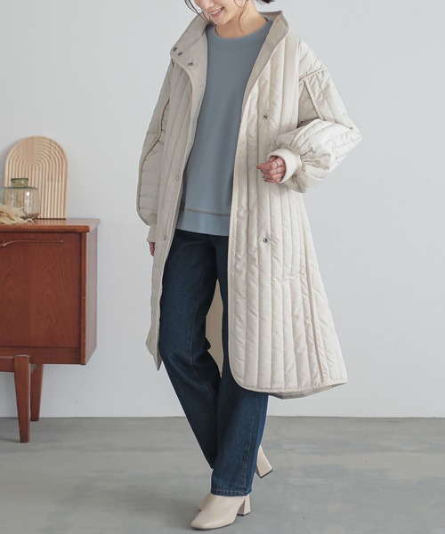 『キルティングスタンドコート』（ダウンジャケット/コート）｜n'OrLABEL（ノアールレーベル）