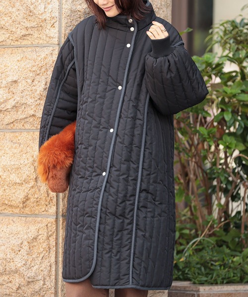 『キルティングスタンドコート』（ダウンジャケット/コート）｜n'OrLABEL（ノアールレーベル）