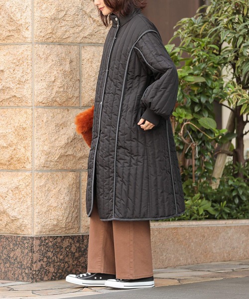 『キルティングスタンドコート』（ダウンジャケット/コート）｜n'OrLABEL（ノアールレーベル）