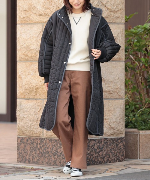 『キルティングスタンドコート』（ダウンジャケット/コート）｜n'OrLABEL（ノアールレーベル）