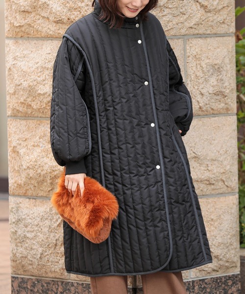 『キルティングスタンドコート』（ダウンジャケット/コート）｜n'OrLABEL（ノアールレーベル）