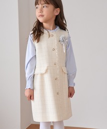 ROPE' PICNIC（ロペピクニック）の「【KIDS/キッズ】パールボタンツイードジャンパースカート/リンクコーデ（ジャンパースカート・キッズ）」