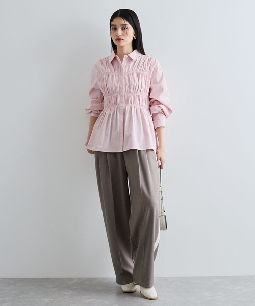 VIS(ビス)の「【新色追加】シャーリングデザインシャツ【洗える】(シャツ/ブラウス・レディース・ホワイト/ブルー/ピンク系その他2/ブルー系その他4・FREE)」の17枚目の写真