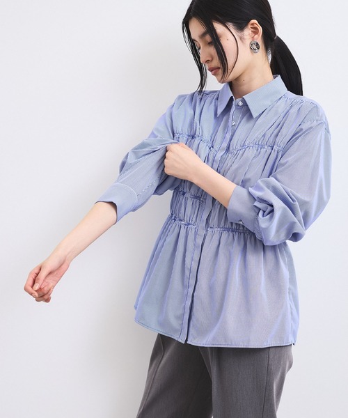 シャーリング デザイン ブラウス - (MIX) シャーリングデザインブラウス | NATURAL BEAUTY BASIC（ナチュラル