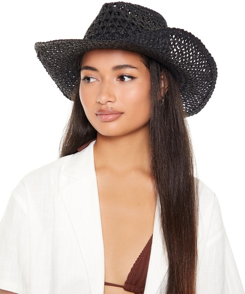 FOREVER 21(フォーエバー トゥエンティーワン)の「カラーフェドラハット2(ハット・レディース・ブラック/パープル/ホワイト系その他2/グリーン系その他・FREE)」の1枚目の写真