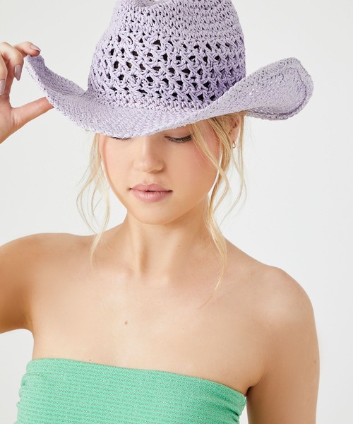 FOREVER 21(フォーエバー トゥエンティーワン)の「カラーフェドラハット2(ハット・レディース・ブラック/パープル/ホワイト系その他2/グリーン系その他・FREE)」の13枚目の写真