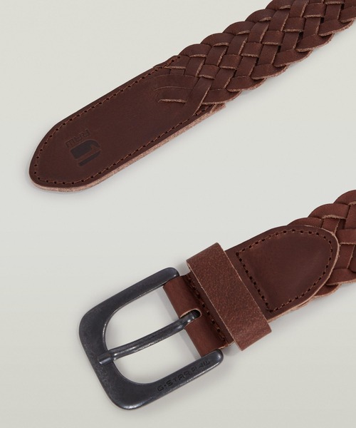G-STAR(ジースター)の「SMALL ZED BRAIDED BELT/編み込みレザーベルト(ベルト・メンズ・ブラウン・100/80/90)」の2枚目の写真