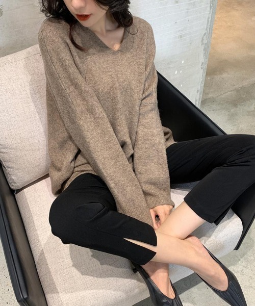 PIN(ピン)の「センタースリットテーパードPT(スラックス・レディース・ブラック・M/S/L)」の10枚目の写真