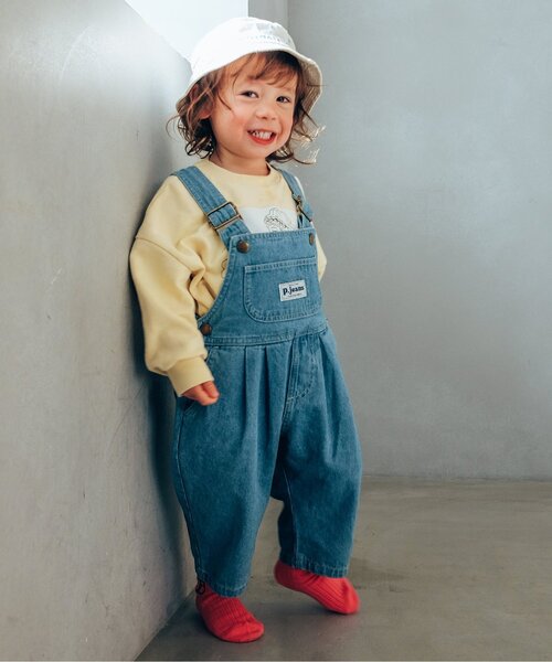p.premier（ピードットプルミエ）の「【ジュニア対応】デニムオーバーオール（サロペット/オーバーオール・キッズ・オフホワイト/ネイビー・80/90/100/110/120/130/140）」の13枚目の写真